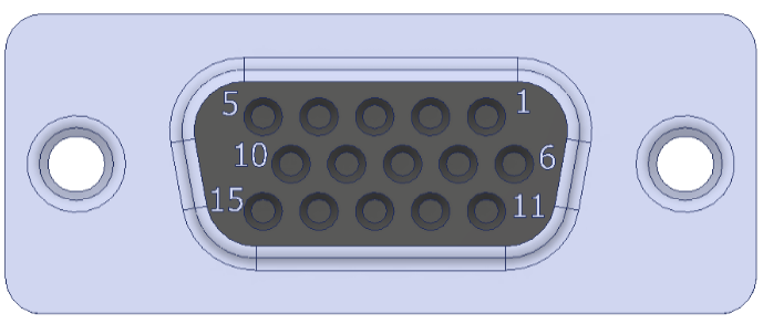 Interface side communication connector (D-sub 15 high density)